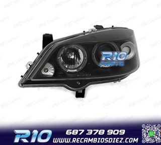FAROS PARA OPEL ASTRA G 97-04 OJOS ANGEL FONDO NEGRO H1-H1