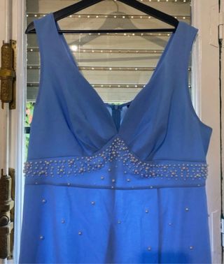 Vestido largo elegante perlas