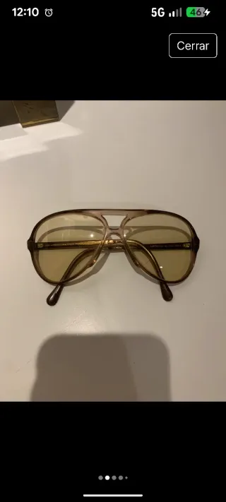 Gafas de sol vintage pasta marrón y amarillo