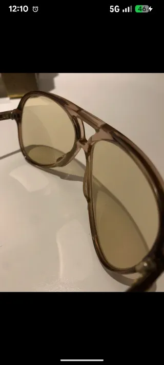 Gafas de sol vintage pasta marrón y amarillo