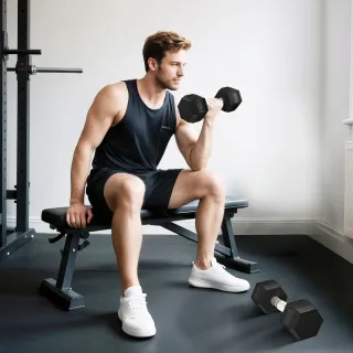 2 Mancuernas 6kg + Barra Conexión