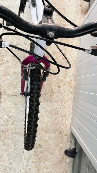 Bicicleta Decathlon Hardtail Blanca/Rosa
