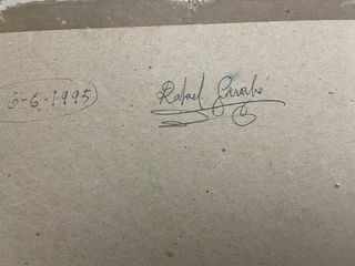 Óleo firmado: Escena de pesca en la playa