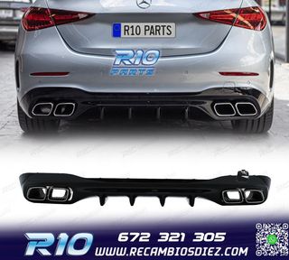 DIFUSOR MERCEDES W206 AMG 21- LOOK C63 + COLAS ESCAPE CROMO