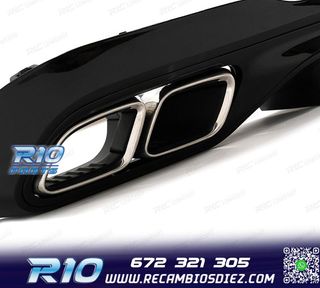 DIFUSOR MERCEDES W206 AMG 21- LOOK C63 + COLAS ESCAPE CROMO