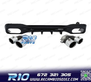 DIFUSOR MERCEDES W206 AMG 21- LOOK C43 + COLAS ESCAPE CROMO