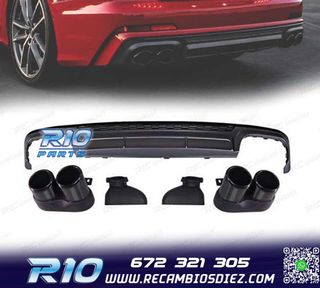 DIFUSOR AUDI A6 S LINE 19- LOOK S6 + COLAS ESCAPE NEGRO