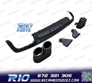 DIFUSOR AUDI A6 S LINE 19- LOOK S6 + COLAS ESCAPE NEGRO