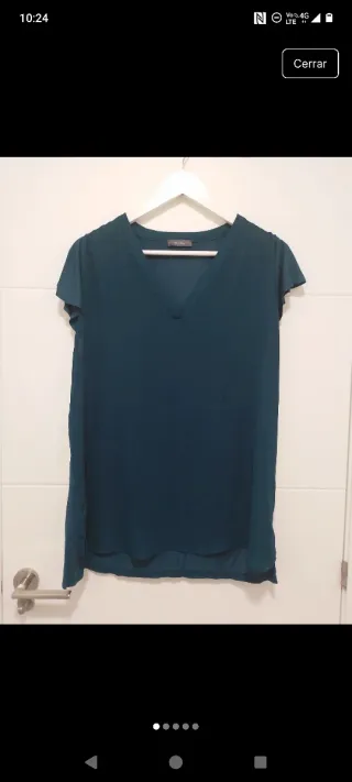 Camiseta cuello pico verde