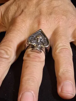 Anello teschio e ossa incrociate acciaio