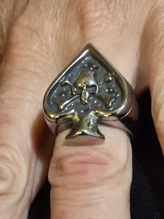 Anello teschio e ossa incrociate acciaio