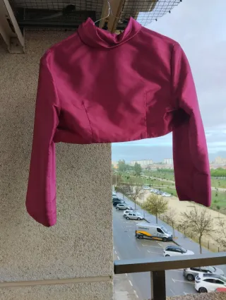 Vestido fiesta rosa con chaqueta