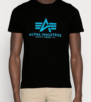 Camiseta Alpha Industries Negra y Turquesa
