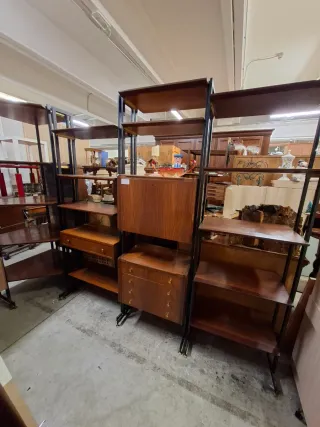 Libreria anni 70 metallo e legno