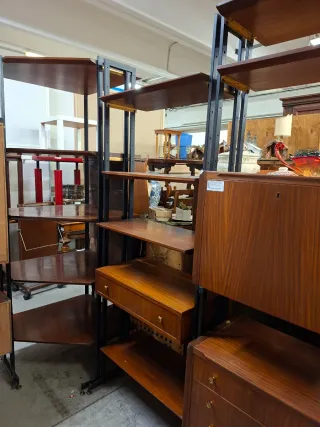 Libreria anni 70 metallo e legno