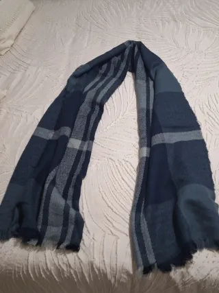 Sciarpa a quadri blu da uomo