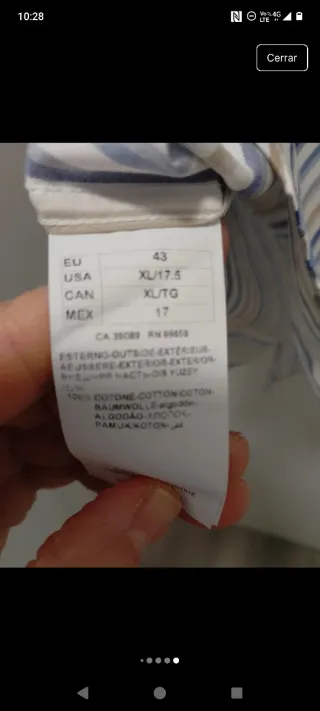 Camisa Paul & Shark Rayas Azules Talla L