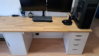 Escritorio Roble + 3 Módulos ALEX IKEA