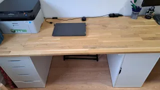 Escritorio Roble + 3 Módulos ALEX IKEA