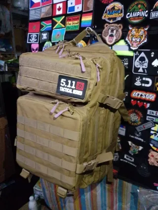 Mochila CrossFit Táctica Militar 45L marrón caqui