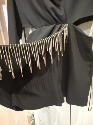 Mono corto blazer con brillos