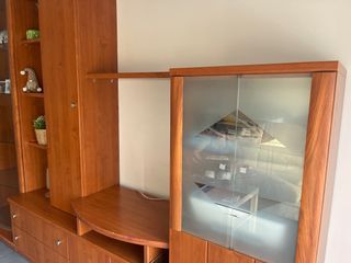 Mueble modular madera y cristal