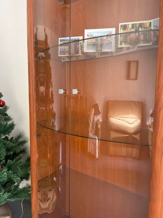Mueble modular madera y cristal