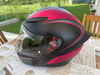 Casco Moto AGV Nero e Rosa