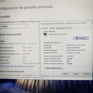 PC I5 7400, 16GB, GTX 1050TI 4GB.