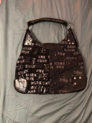 Bolso Negro Grande con Letras