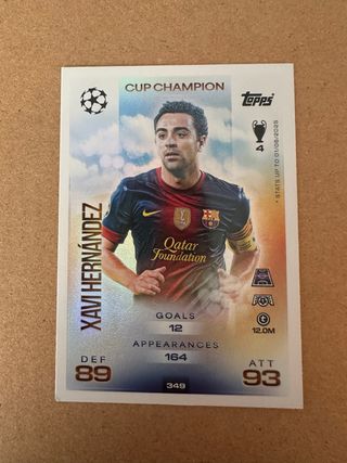 Carta Topps Xavi Hernández Cup Champion