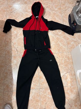 Chándal Lacoste Niño Negro y Rojo