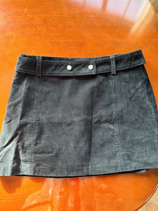 Falda Zara Ante Negra Talla L