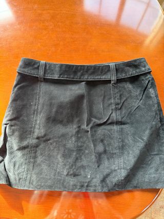 Falda Zara Ante Negra Talla L