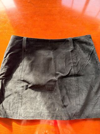 Falda Zara Ante Negra Talla L