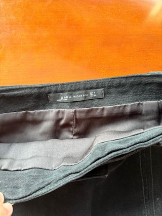 Falda Zara Ante Negra Talla L