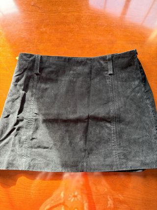 Falda Zara Ante Negra Talla L