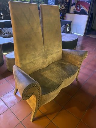 Divano Vintage Schienale Alto in Velluto 9 unità