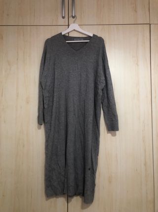 Vestido gris manga larga
