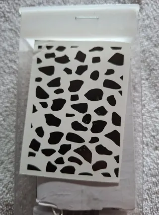 Cortina plisada 70x210cm blanca y topitos negros