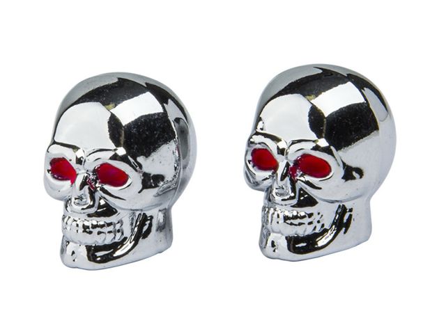 Tapas de válvula calavera cromada