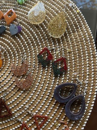 Pendientes Resina Epoxi Naranja y Morado