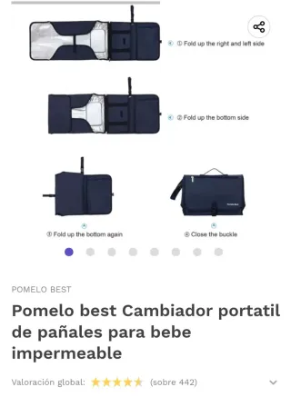 Cambiador Portátil Bebé Pomelo Best Azul Marino