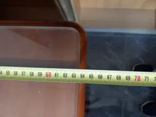 Scrivania in legno massello con vetro