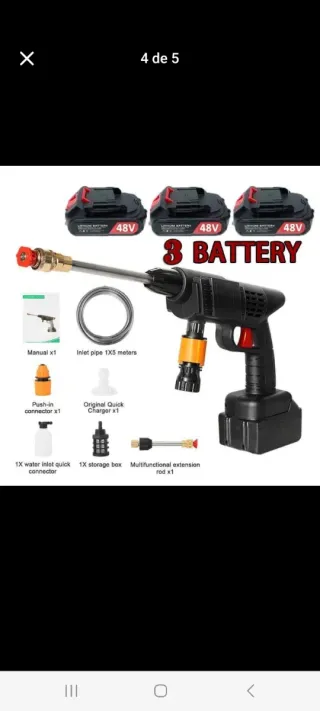 Pistola de agua  Inalámbrica 48V con Accesorios