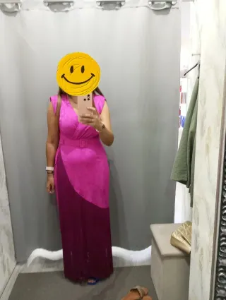 Vestido fiesta largo buganvilla talla M