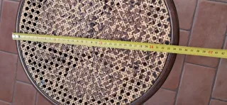 Sgabello in legno e paglia di Vienna