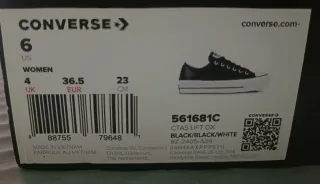 Converse plataforma negras mujer