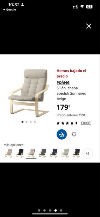 Sillón Poäng con reposapiés