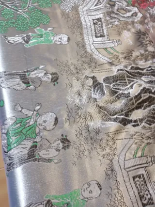 Mantel Seda  con personajes paisajes chinescos